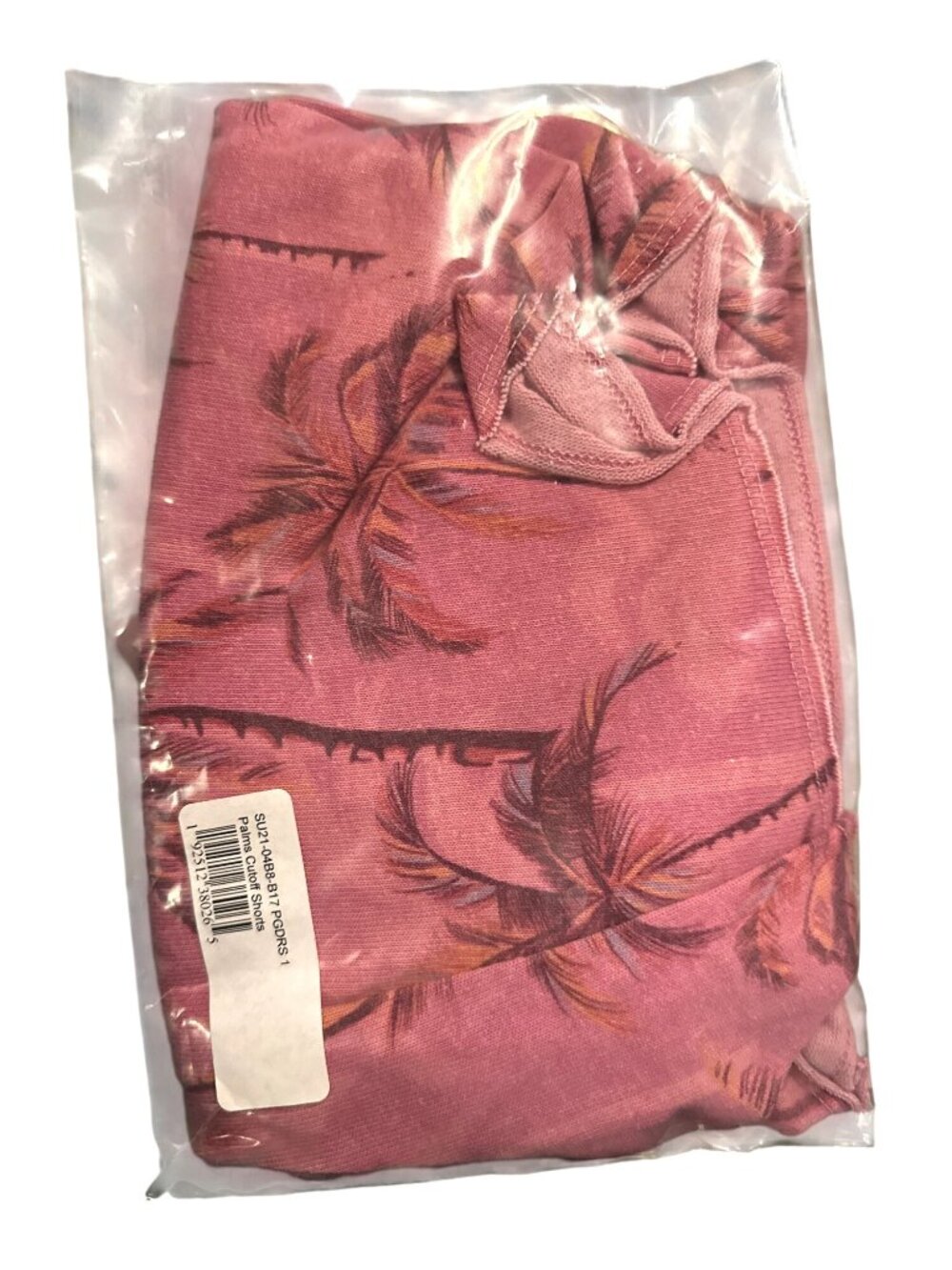 Sundry Pink Tropical Palm Tree Print Womens Shorts Size S